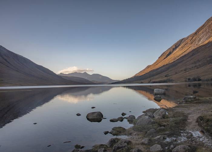 Glen Coe at sunrise in Scotland's Highlands