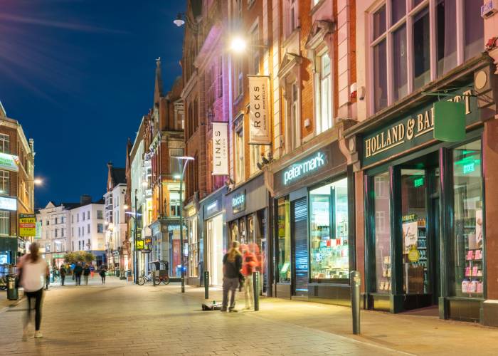 Grafton street shopping area in central Dublin Ireland