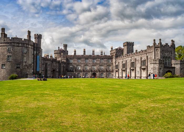 Kilkenny Castle, a 12th-century medieval fortress overlooking the River Nore in County Kilkenny, Ireland