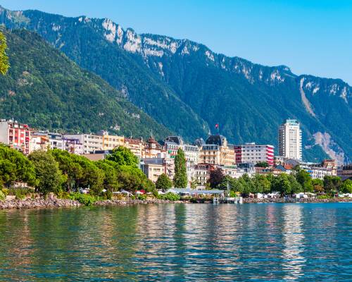 Montreux on Lake Geneva in Switzerland