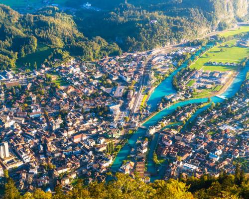 Aerial view of Interlaken, Switzerland